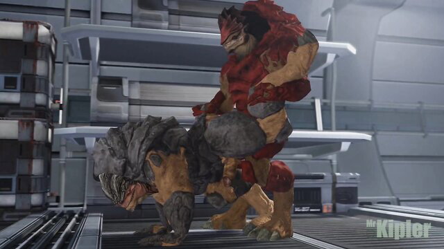 Mr. Kipler red alien fucking gray beast monster sex animation