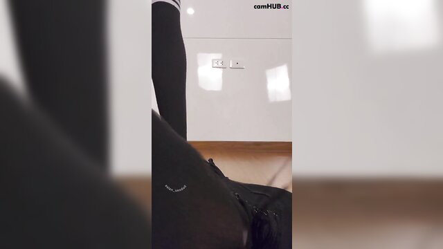 TikTok teen in tight black leggings closeup, nude tease compilation