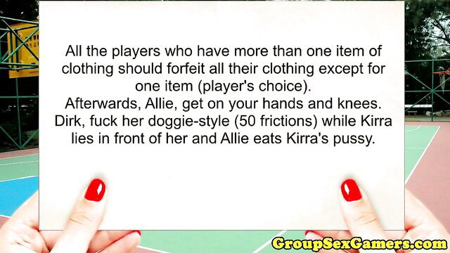 Nude amateurs forfeit clothes in group sex game, doggie fuck & pussy eating