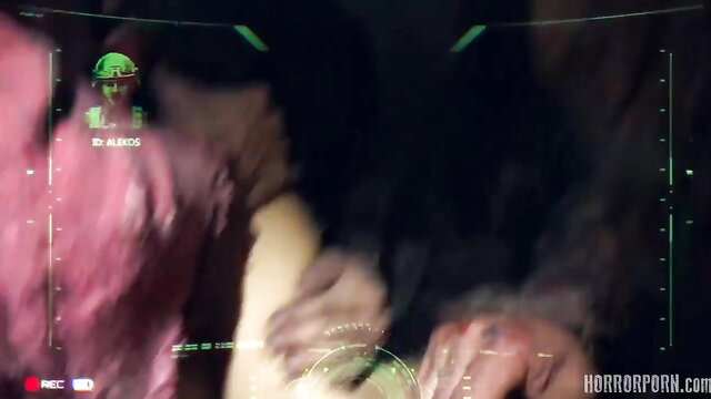 Zombie apocalypse POV helmet cam fucking blurred nude woman in horror porn