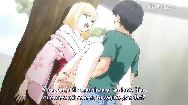 Blonde Nikita Bellucci lifted, fucked in pussy by guy outdoors