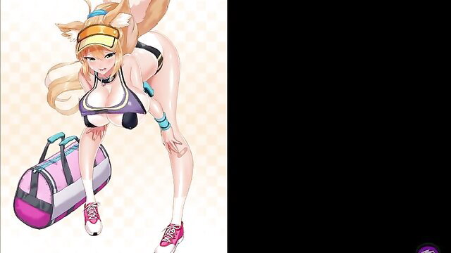 Amy from Project QT in skimpy bikini, fox ears, teasing pose