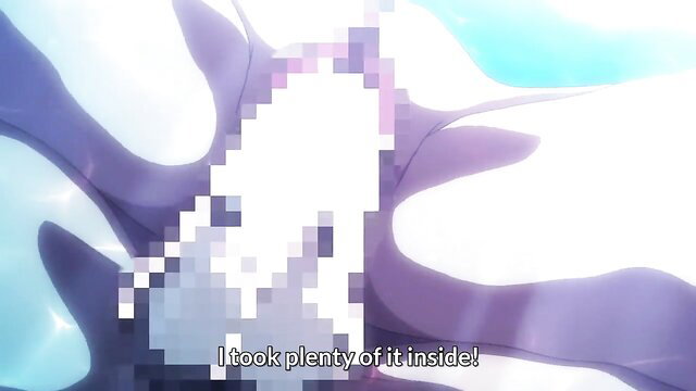 Anime hentai girl with cum inside, censored JAV creampie closeup
