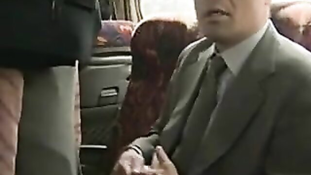 Japanese man in suit groping woman's leg in car, JAV love story