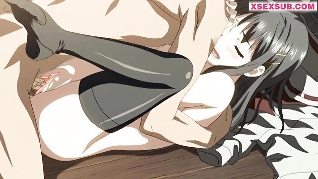 Anime hentai girl in thighhighs fucked missionary in warehouse