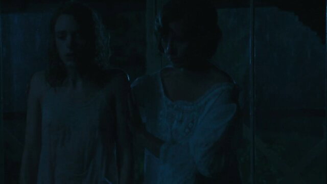 Stacy Martin in sheer wet top, tense nude scene from Bonnard film
