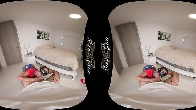 Darkhaired babe Miss Teamu POV plumber sex with masked man