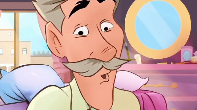 Sr. Carlos handsome anime man with mustache in erotic hentai scene