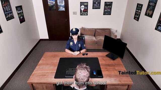 Brandy Salazar as busty cop in school office with student Jason