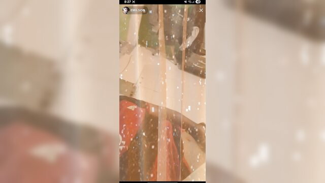 Blurry solo Latina masturbating live on cam through sheer curtains