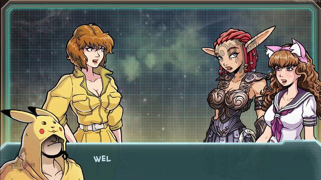 April O'Neil chats with elf girls and Pikachu man in harem anime adventure