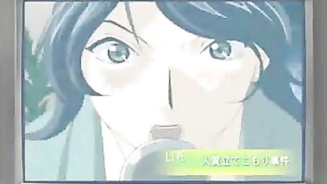 Anime woman with blue hair live mic closeup seductive eyes