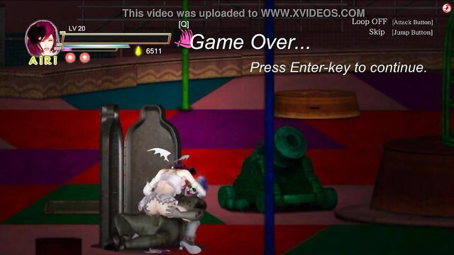 Hentai girl game over: fucked by clown in sexy circus tent