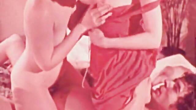 Vintage 1976 red dress woman anal fucking nude man closeup