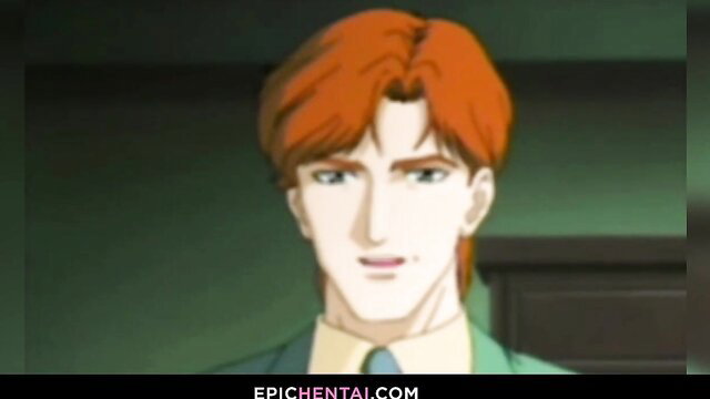 Redhead anime maid in uniform smirks seductively closeup