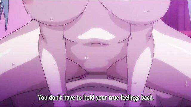 Anime hentai girl spreads legs exposing pussy, invites creampie mana fuck