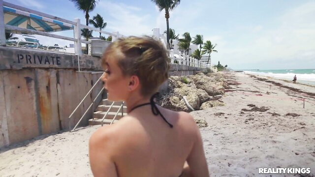 Jimmy Michaels blonde topless on sunny beach Reality Kings