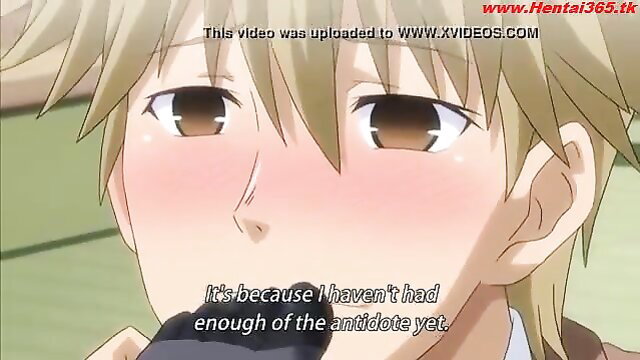 Blushing blonde anime guy admits needing more antidote in hentai scene