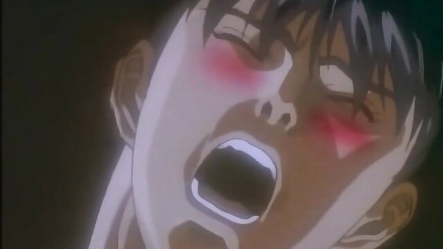 Yaoi twink blue wolves screams in ecstasy, gay hentai face closeup