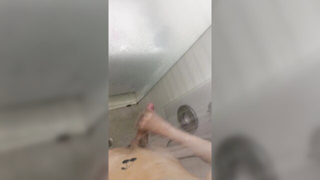 Allyours555 masturbates in shower POV closeup