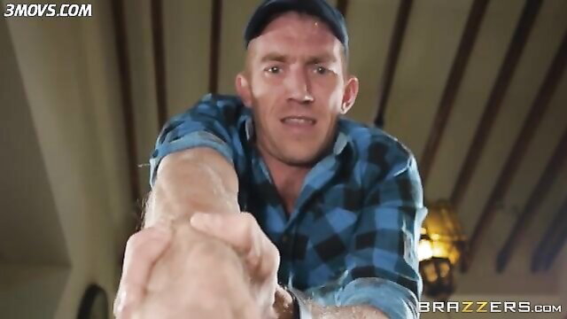 Candy Alexa grabs plumber Danny D's arm in Brazzers fun