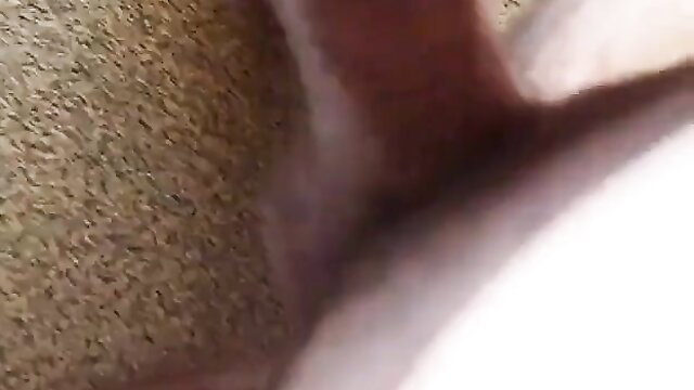 Blurry interracial bareback A2M closeup with cum licking