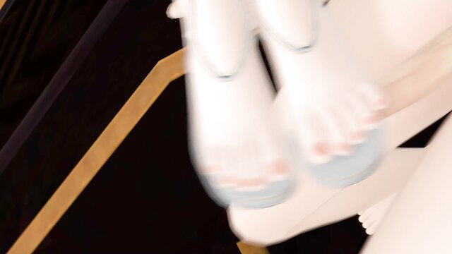 Cartethyia Wuthering Waves hentai closeup white stockings feet tease