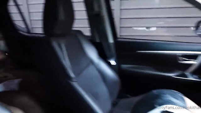 Thai petite sluts orgy in car with tourist cock sucking