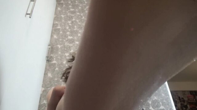 Swedish amateur babe dirty talks, shows pale soles and legs upskirt