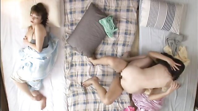 NHDTA-407 JAV threesome with petite Asian women in messy futon orgy