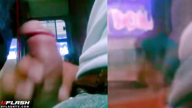 Blurry dickflash compilation thumbnail with erect penis handjob view