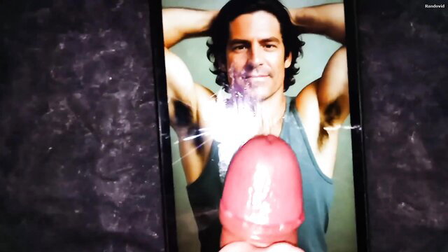 Ben Affleck lookalike cums on phone screen tribute in tank top