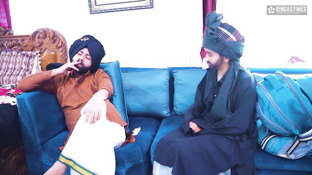 Soni hot Desi truck driver with turbaned men lounging on sofa