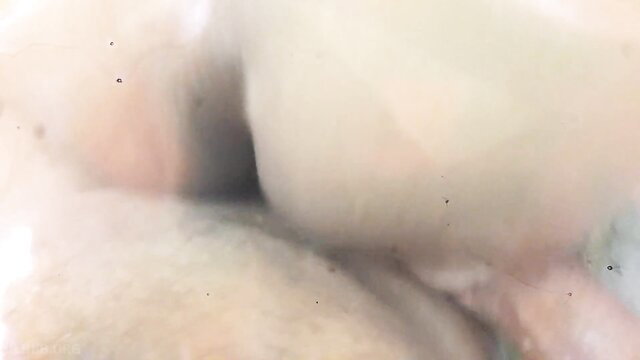 Blurry closeup of stepmom's pale tits and cleavage after party