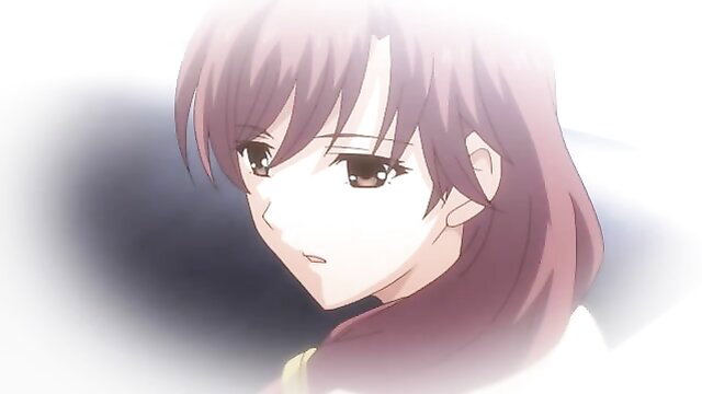 Pretty Japanese office girl with long brown hair, soft gaze