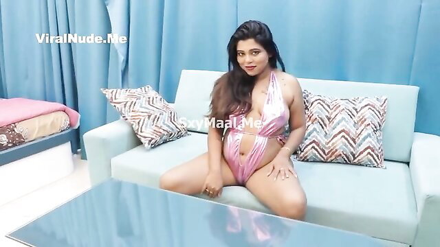 Jhilik Roy teases big ass in skimpy pink string monokini