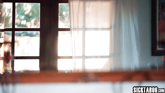 Big tits blonde Kenna James in sunlit room threesome tease