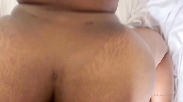 Thick black woman big ass closeup on bed in Whopperme Fuck Tape