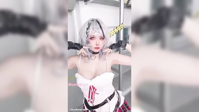 Sakamata Kuroe enormous jugged cosplayer naughty in lingerie pose