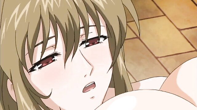 Blonde anime girl with huge tits, ahegao face in Accelerando hentai Ep.3