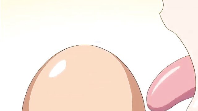 Anime hentai girl licks massive shiny oppai boobs closeup