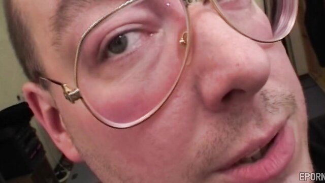 Chubby GILF closeup face with glasses smirking seductively