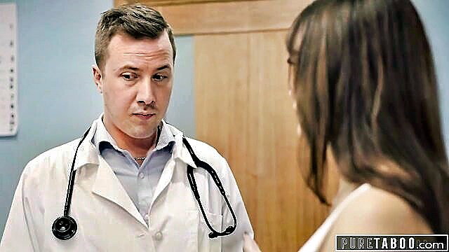 Lexi Luna in white dress with doctor in Pure Taboo scene