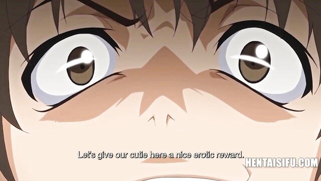 Cute anime girl with wide shocked eyes in JAV hentai scene