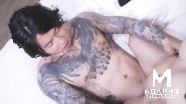 Ai Qiu tattooed Asian hunk nude gay sex closeup ModelMedia