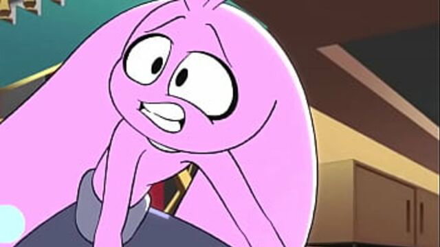 Pink anime snake girl milf with long hair shocked expression closeup