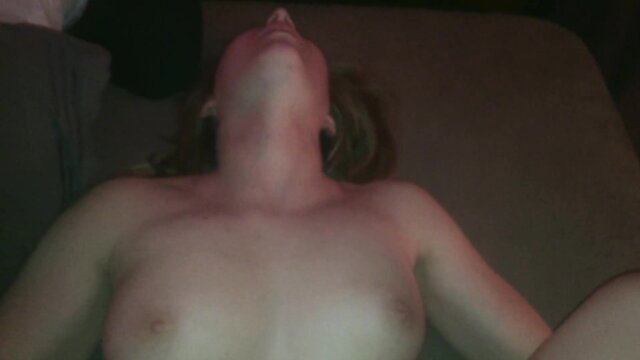 Blonde beauty nude on back, tits exposed, ready for ass pussy fuck