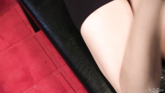 Sunny Leone sexy legs spread in car seat upskirt tease