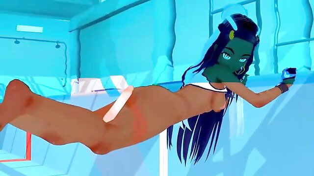 Pokemon Nessa 3D hentai mermaid swimsuit pool tease