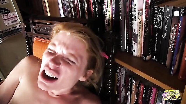 Blonde with freckles screaming in ecstasy nude in erotic video